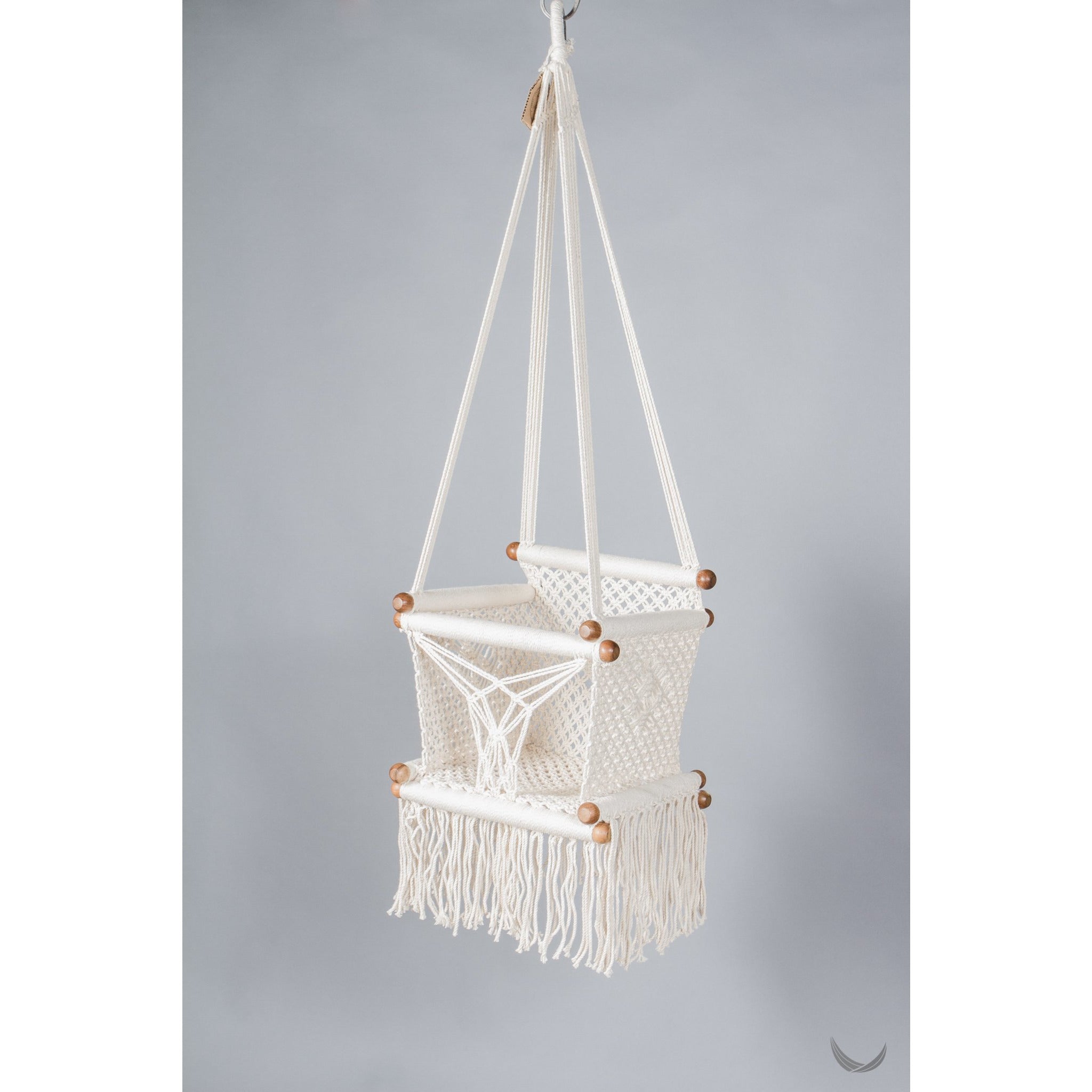 Macrame Hanging Baby Swing White Poppy s Little Treasures