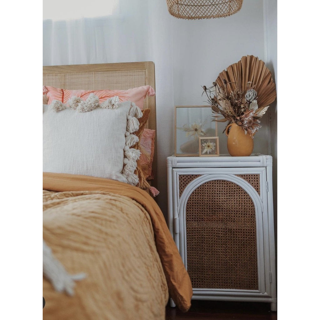 The Arches Bedside Table - White + Natural